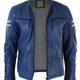 Illustration for article titled Biggest Sale on Our Store 50% OFF! Mens Slim Fit Real Leather Biker Racing Jacket Blue White Stripes Retro Vintage!em/em